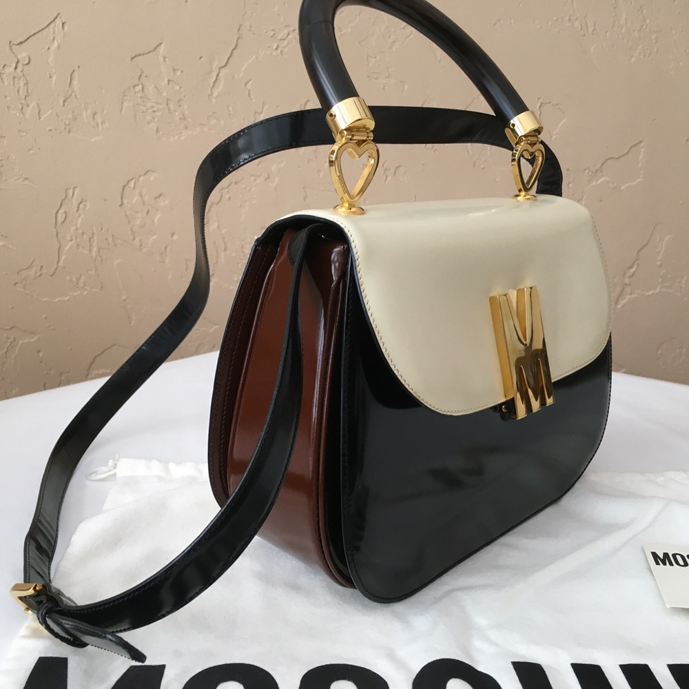 ❤️MOSCHINO❤️ Redwall Tricolor Polished Leather Bag - Picture 6 of 16